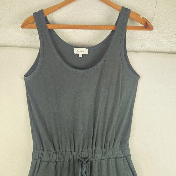 Bohme Dark Green Tank Jumpsuit 100% Cotton Women’s SZ XS Elastic Waist EUC - Picture 7 of 16